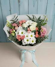 Букет цветов из:  Розы, Лизиантусы и Хризантемы в Кулешовке
