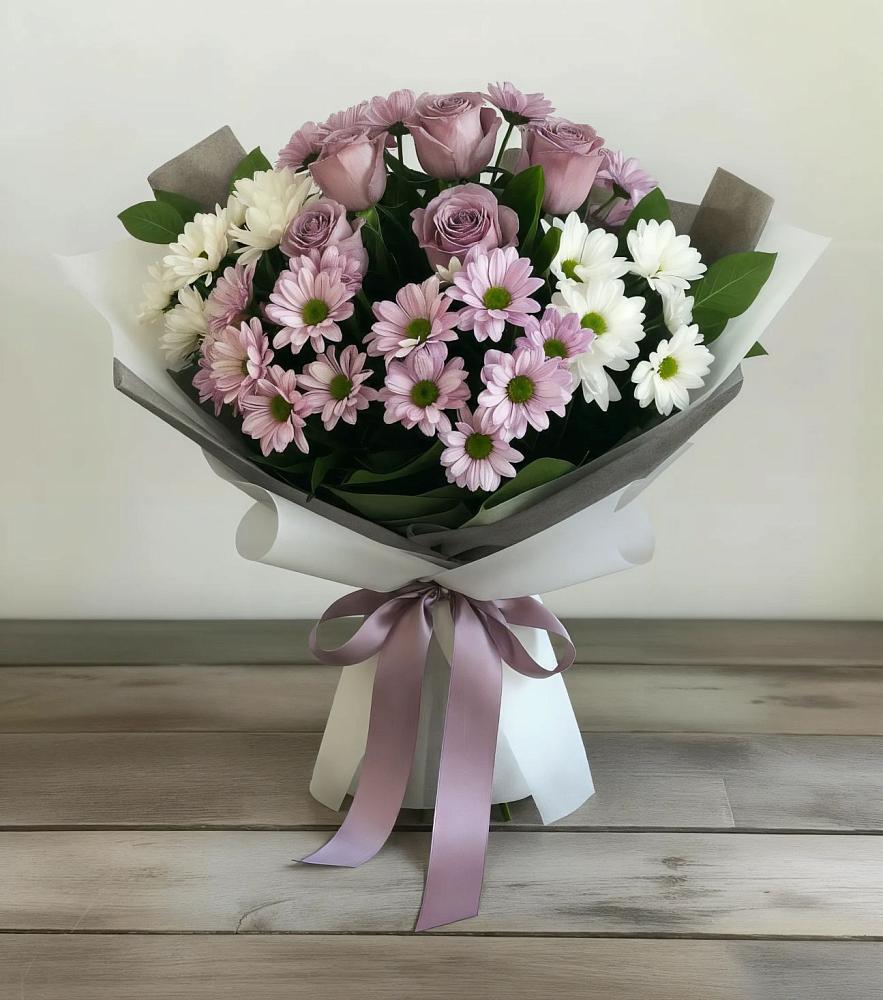 Букет цветов из: Хризантемы и Розы в Кулешовке