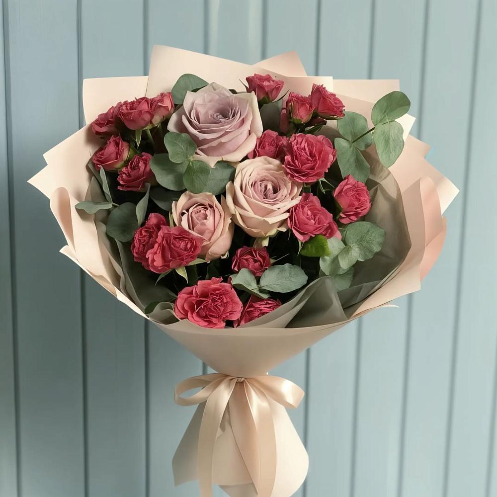 Букет цветов из: Гвоздики и Розы в Кулешовке