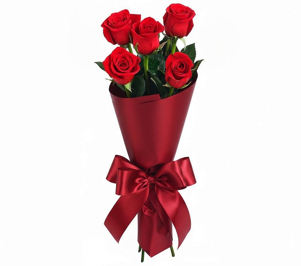 Букет 5 Красных роз Эдлесс Лав в Кулешовке