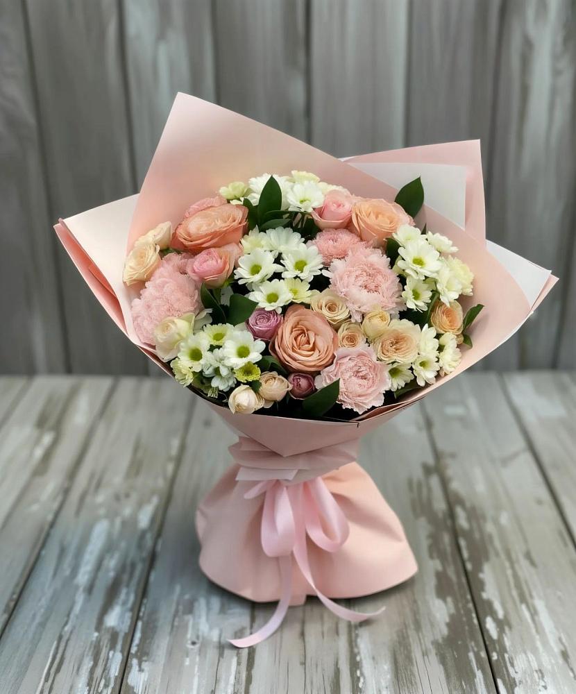 Букет цветов из: Гвоздики, Розы и Хризантемы в Кулешовке