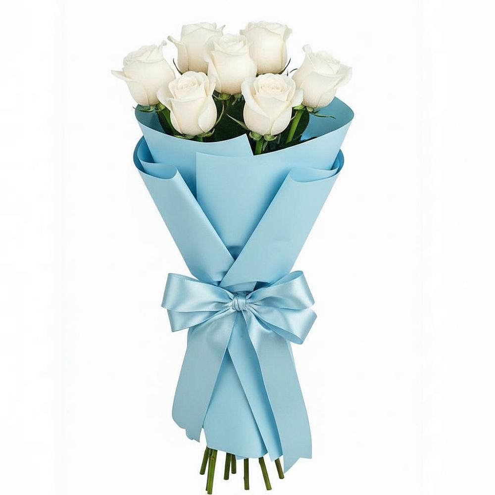 Букет 7 белых роз Проуд в Кулешовке