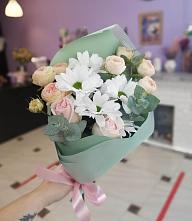 Букет милый в Кулешовке Букет цветов из: Хризантемы и Розы в Кулешовке