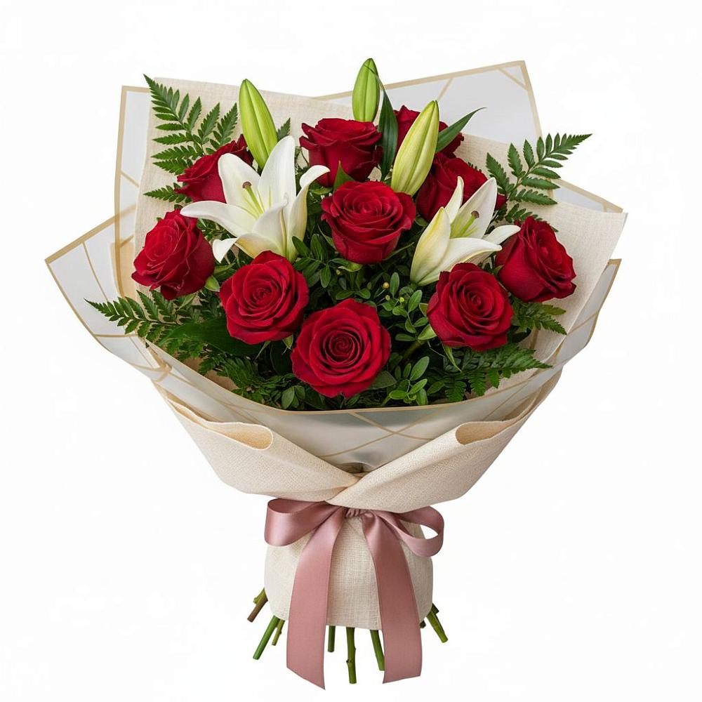 Букет цветов из: Лилии и Розы в Кулешовке