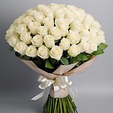 Букет 101 беля роза Белоснежка в Кулешовке