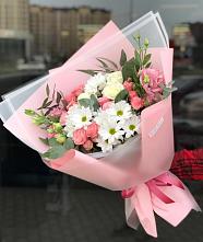 Букет цветов из:  Розы, Лизиантусы и Хризантемы в Кулешовке