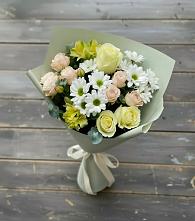 Букет цветов из:  Альстромерии, Розы и Хризантемы в Кулешовке