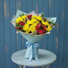 Букет цветов из:  Альстромерии и Хризантемы в Кулешовке