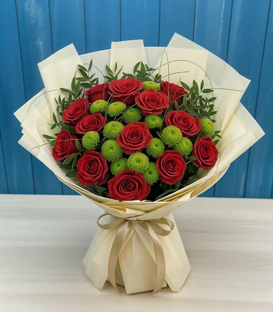 Букет цветов из: Розы и Хризантемы в Кулешовке