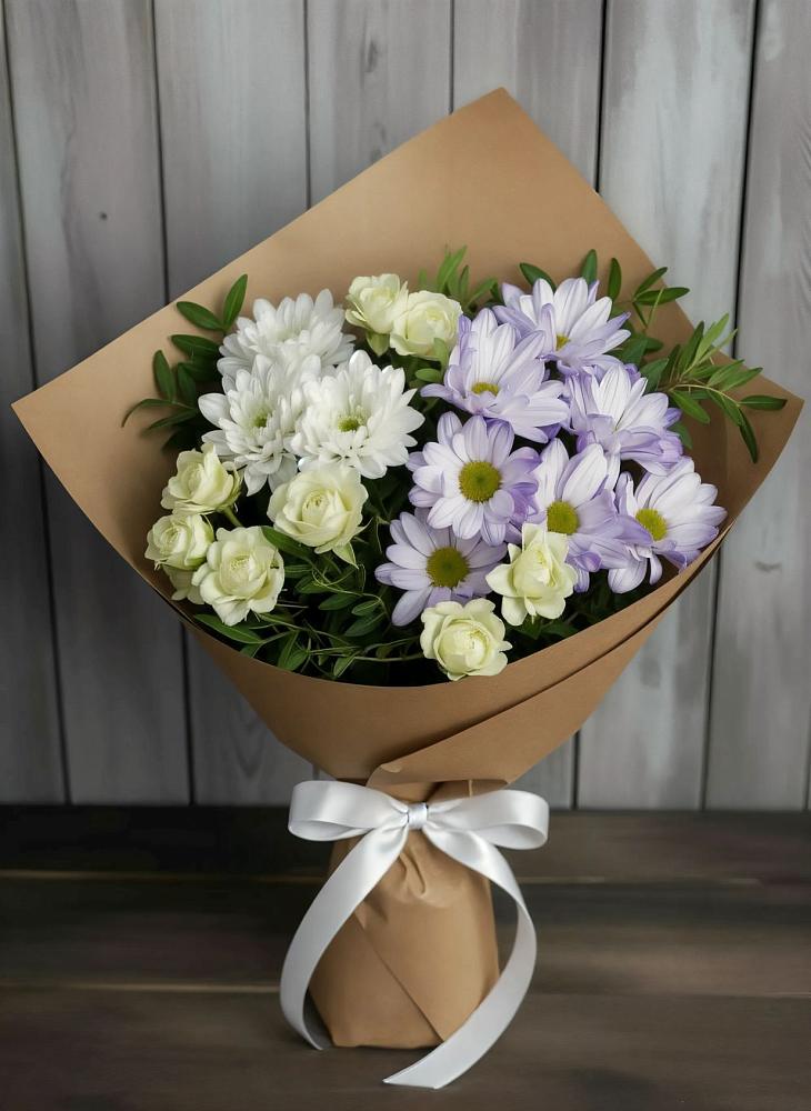 Букет цветов из: Хризантемы и Розы в Кулешовке